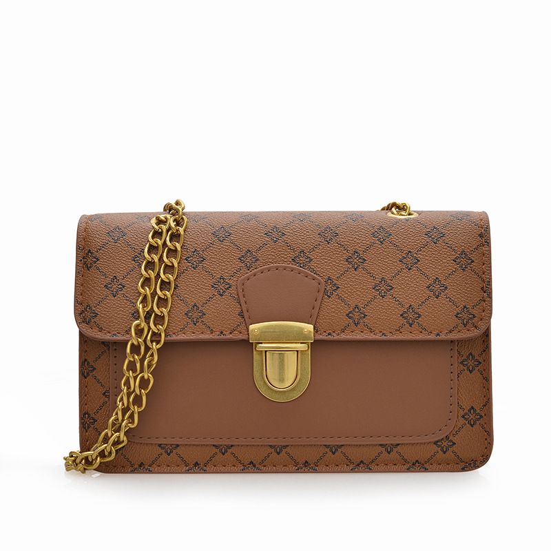 New retro ladies' small bag, ins style, high-end quality chain crossbody bag, cross-border lock small square bag Item Picture