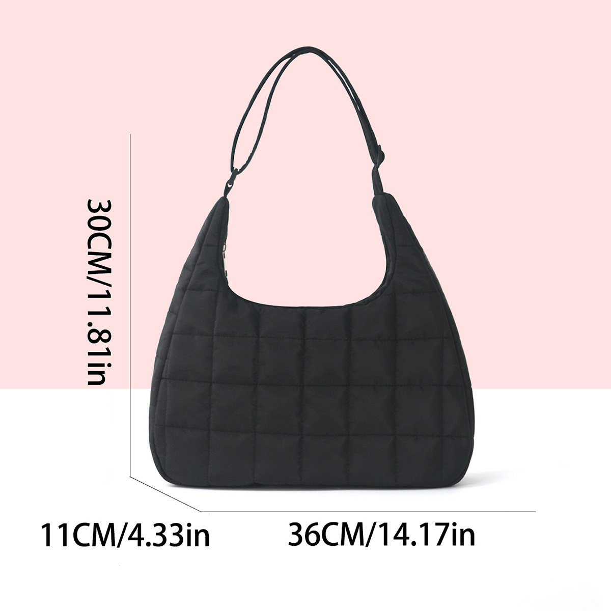 Amazon cross-border fashion tote bag, high-end large-capacity cotton jacket bag, autumn and winter simple down bag, single-shoulder bag details Picture