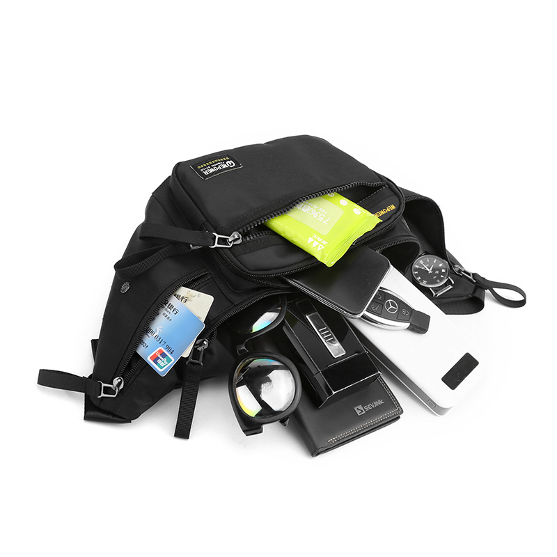 Factory wholesale of new chest bags, men's crossbody bags, outdoor running waist bags, multi-functional large-capacity single-shoulder bags, cross-border Specification drawing