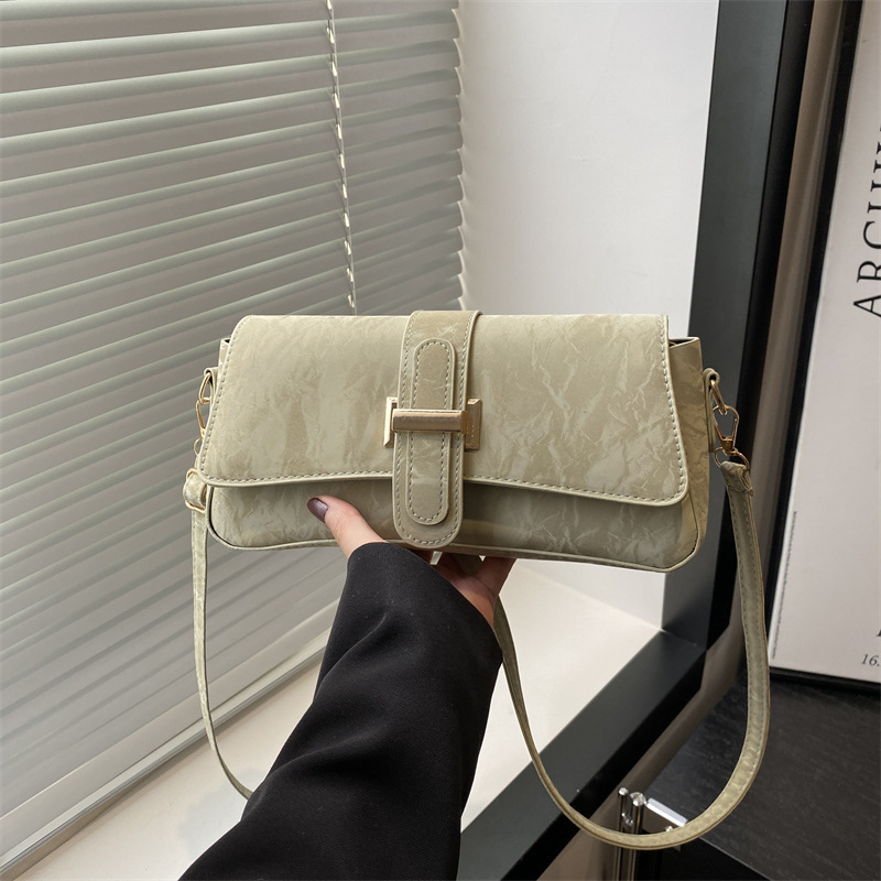 Spring Aesthetic underarm bag 2025 Spring/Summer Korean style simple and stylish small square bag, high-end single-shoulder crossbody bag for women full figure