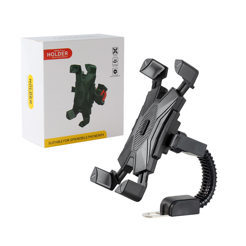 Four-prong anti-shake takeout, bicycle handlebar, motorcycle, mountain bike, navigation and mobile phone stand Item Picture