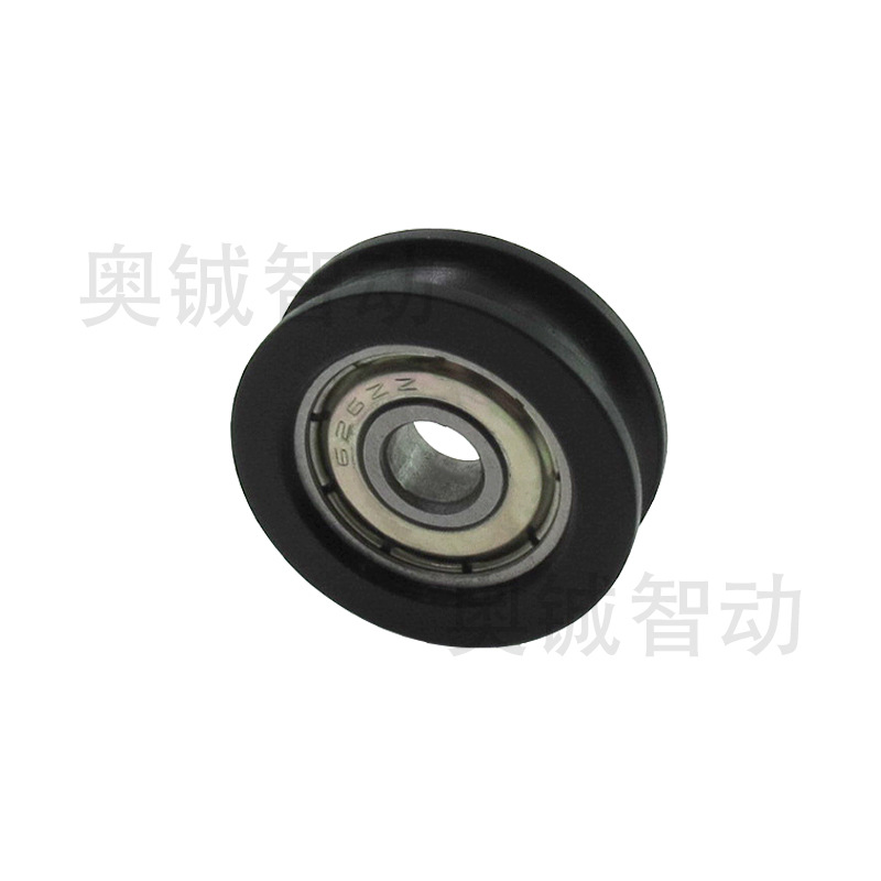 Guangdong manufacturer's self-operated 626 bearing rubber-coated wheel, reinforced nylon wheel, bearing pulley, U-groove wheel Specification drawing
