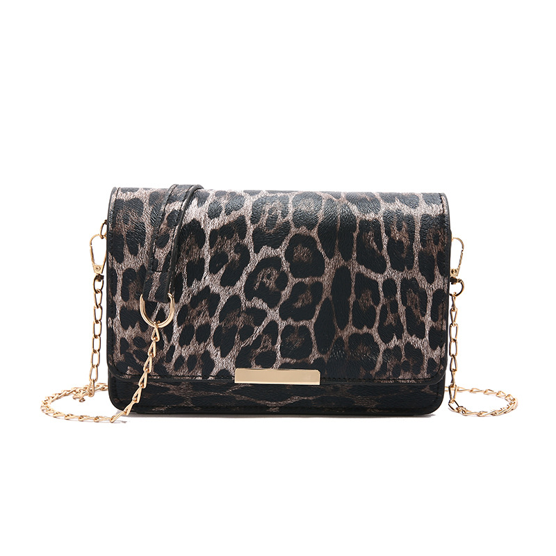 A versatile chain small square bag for women, a new winter 2024 leopard print fashionable single-shoulder bag, a trendy commuting underarm bag Item Picture