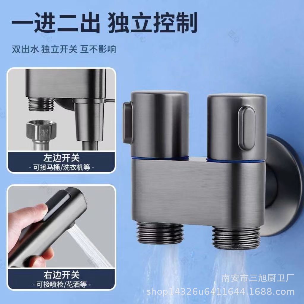 Manufacturer wholesale toilet companion telescope faucet, bathroom spray gun, Douyin e-commerce, Internet celebrity double outlet faucet details Picture