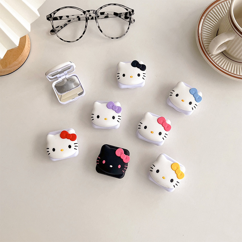 Cartoon cat flip mirror, phone airbag stand, back sticker, retractable TV table stand, portable and easy to carry around full figure