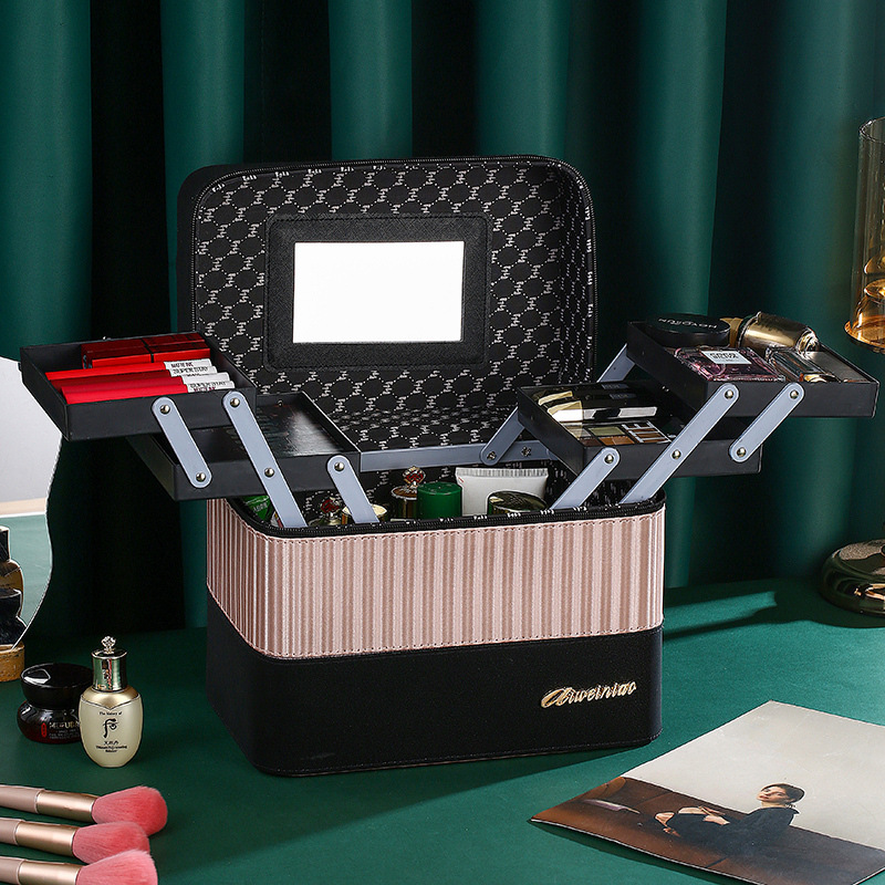 The 2023 new style cosmetics storage box is high-end and elegant. It is a portable makeup case and an ins high-end nail art case details Picture