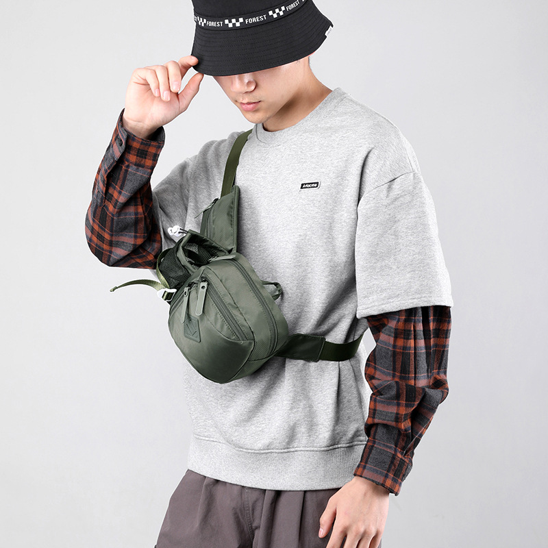 The new single-shoulder bag, casual waist bag, multi-functional outdoor men's crossbody bag, casual, simple and fashionable men's bag Specification drawing