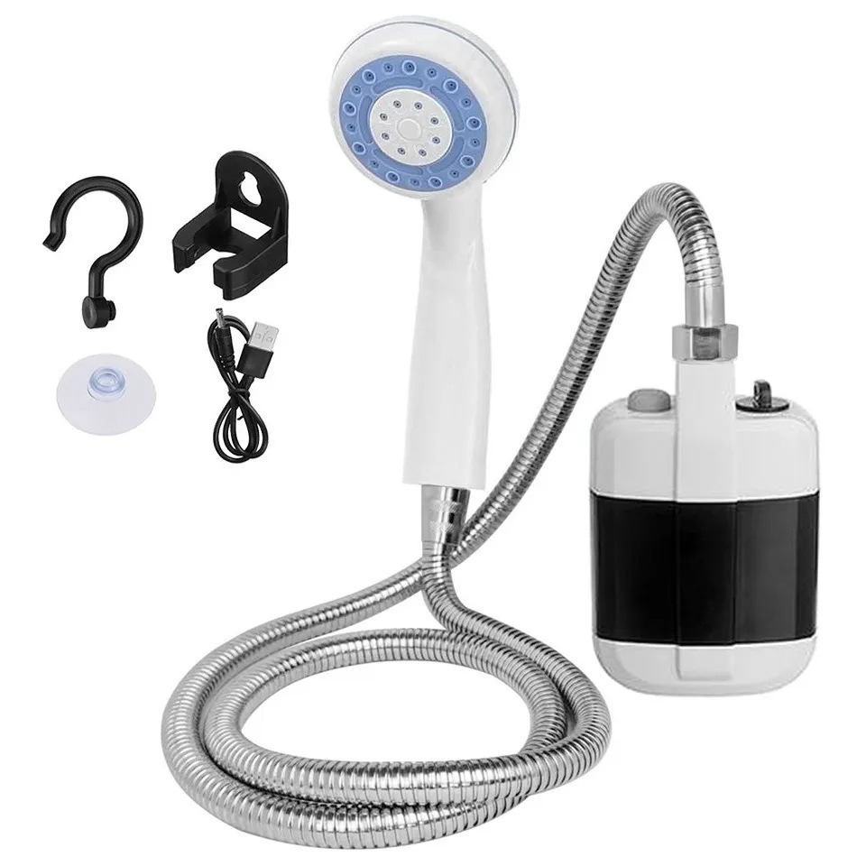 Outdoor shower head, portable beach, camping tent, rechargeable electric bath, dormitory USB lithium battery full figure