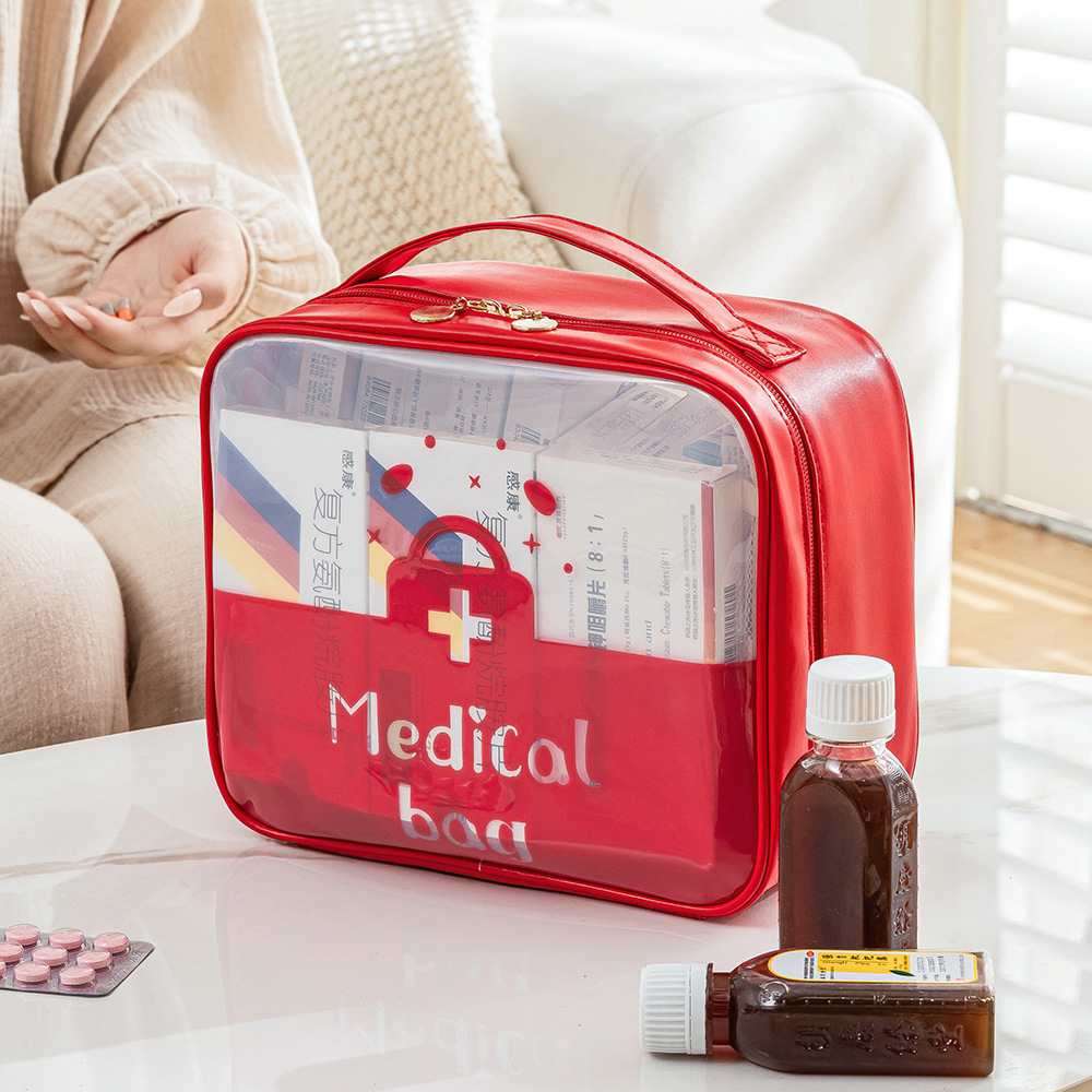 Transparent waterproof medicine bag, portable medical bag, travel portable first aid bag, visible medicine storage bag, home medicine bag Application Scenario