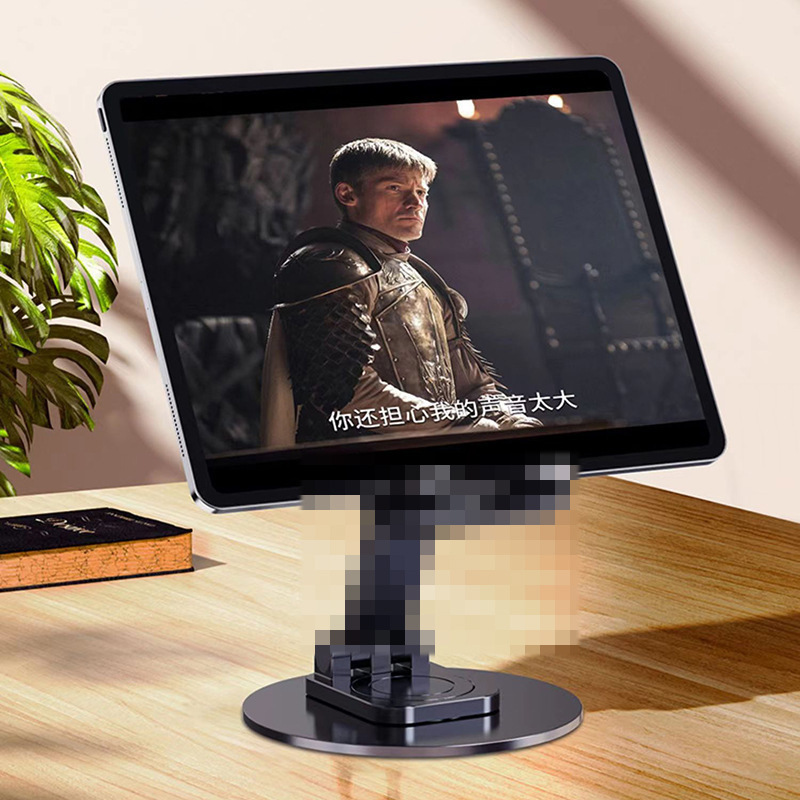 Wholesale of cross-border metal mobile phone stand desktop creative 360-degree lifting, folding and telescopic live streaming tablet support frame Application Scenario