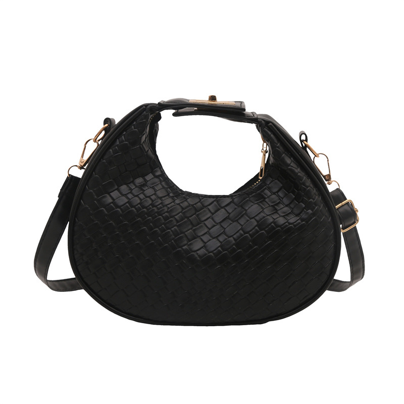 Spring 2025 new large-capacity crossbody single-shoulder hand-held women's bag, a simple and elegant European and American retro woven pattern bag Item Picture