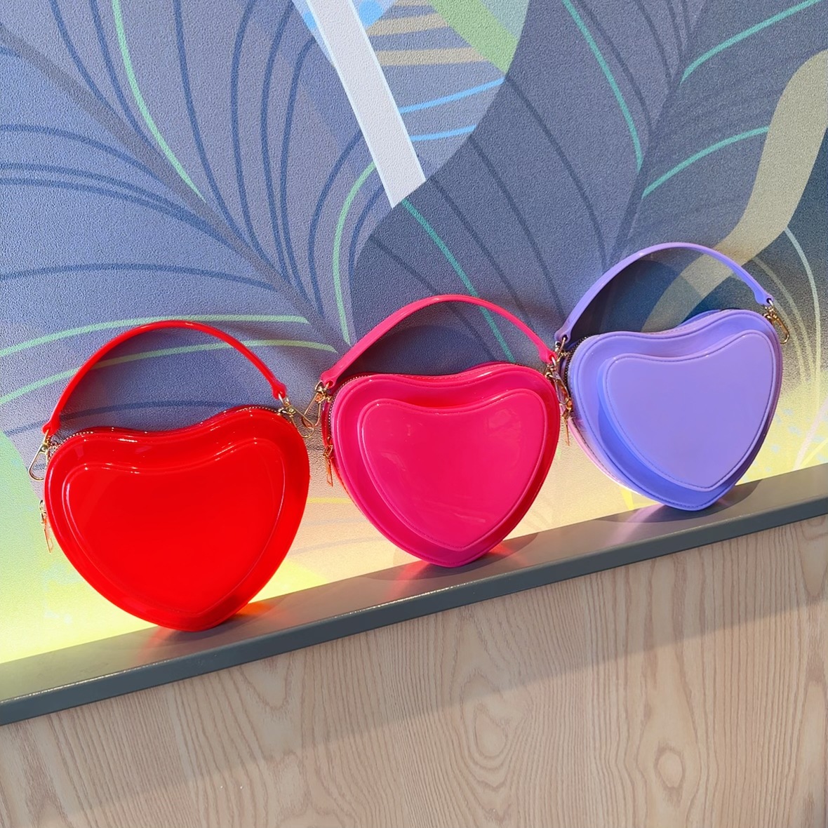2025 New style PVC cute mini ins heart-shaped bag, children's handbag, women's crossbody Barbie jelly bag Specification drawing