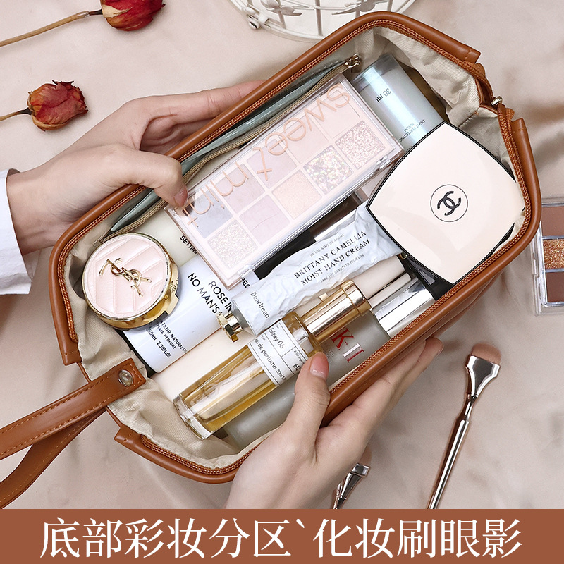 New PU makeup bag, Cloud Travel, portable, large-capacity, high-end travel toiletries and cosmetics storage bag Specification drawing