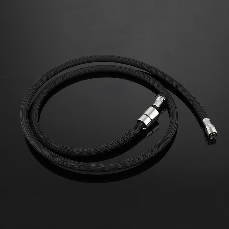 Factory direct sales of 1.5-meter black nylon filament braided faucet pull-out pipe 15×1 pull-out hose full figure