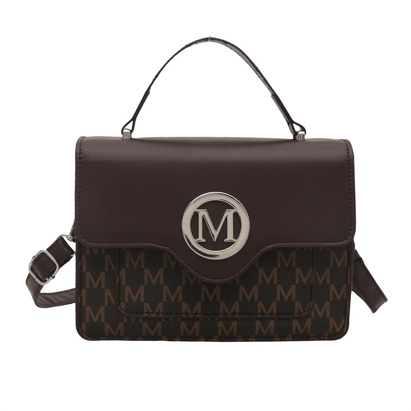 Cross-border spliced women's bag 2025 New style fashionable letter small square bag, simple and versatile, high-end quality women's bag Item Picture