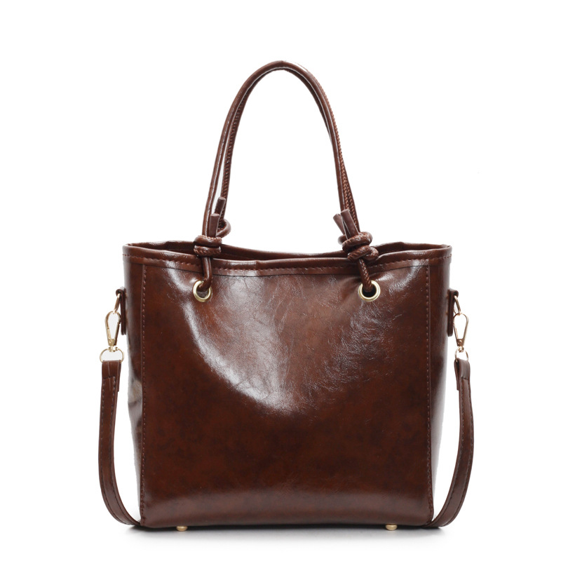 Fashionable, casual, high-end, simple and elegant commuting bag for work, large-capacity hand-held bag with shoulder and crossbody bucket Item Picture