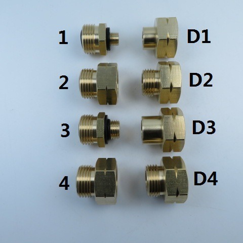 8-piece set of European-style gas cylinder connection adapter transition pipe suitable for Europe (European standard cylinder + filling set) full figure
