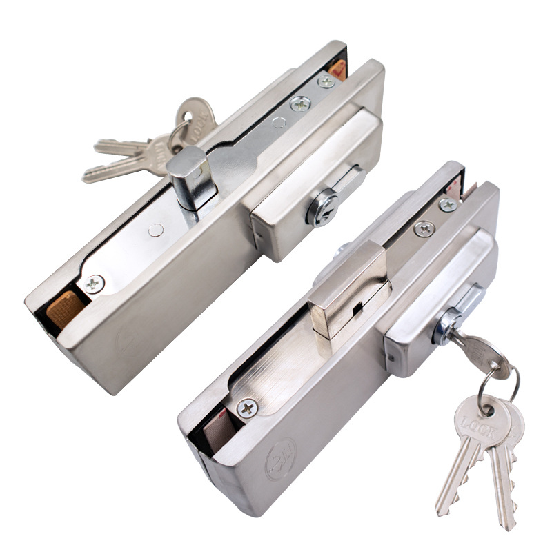 10-19mm frameless glass door lock, lock clamp, ground lock, inwardly and outward-linked spring door clamp, ground latch lock, underground lock Item Picture