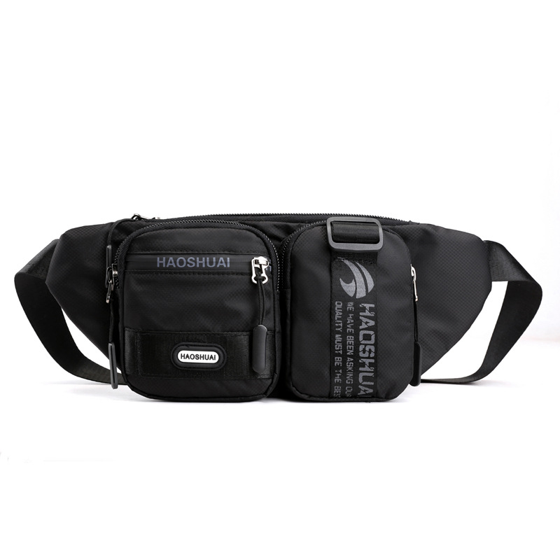 New outdoor men's waist bag, trendy crossbody chest bag, close-fitting running sports cash register bag, cross-border exclusive supply details Picture