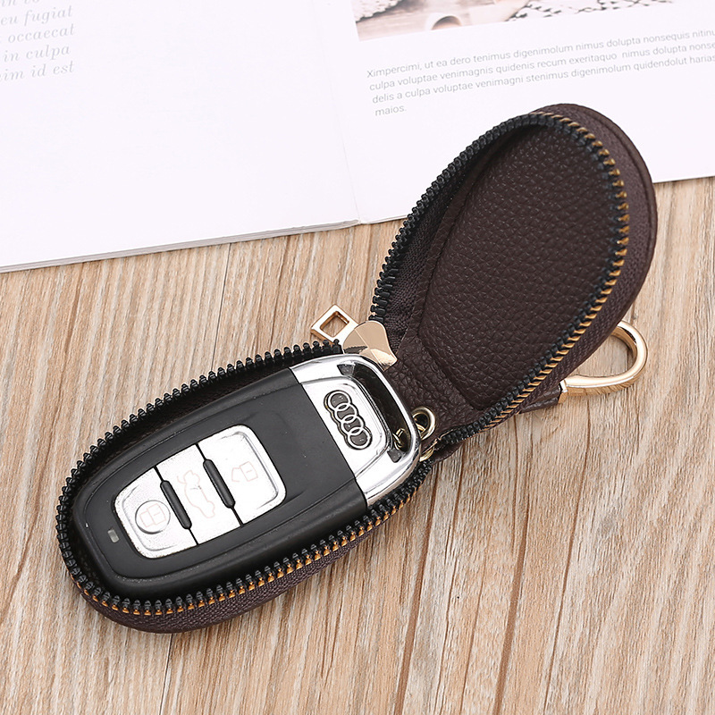 A genuine key case for both men and women, a new mini large-capacity car zipper remote control keychain storage bag details Picture