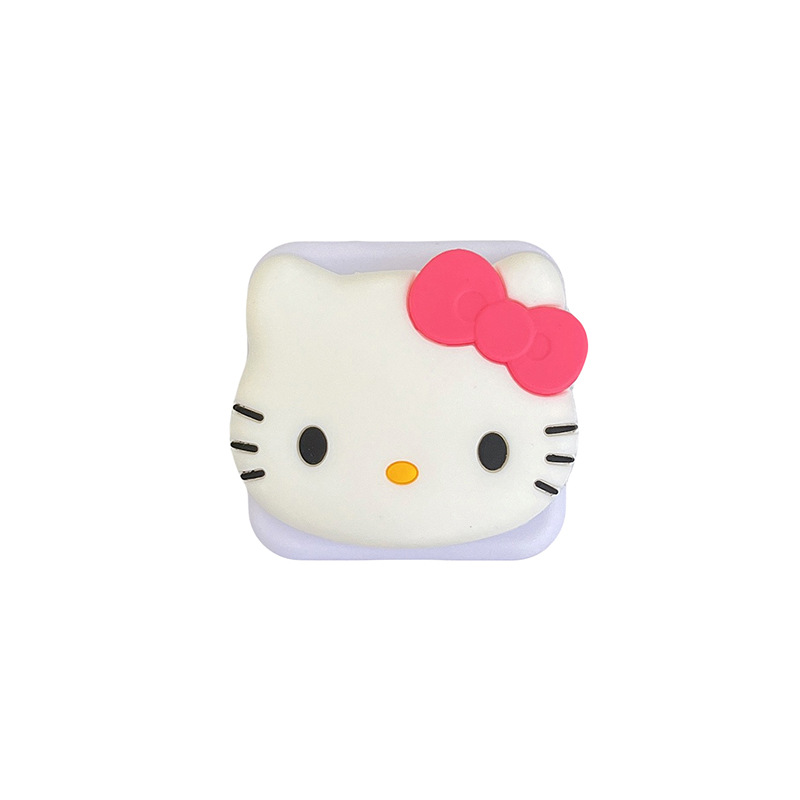 Cartoon cat flip mirror, phone airbag stand, back sticker, retractable TV table stand, portable and easy to carry around Item Picture
