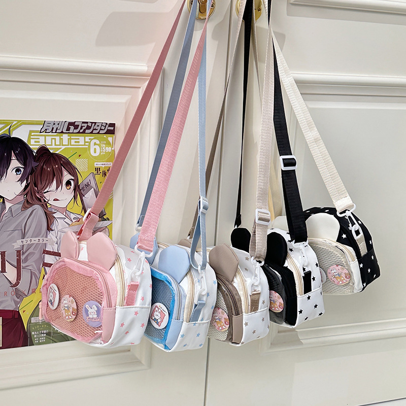 New Instagram cute 2D girl single-shoulder crossbody bag, transparent pain bag, large-capacity mobile phone bag for outings full figure