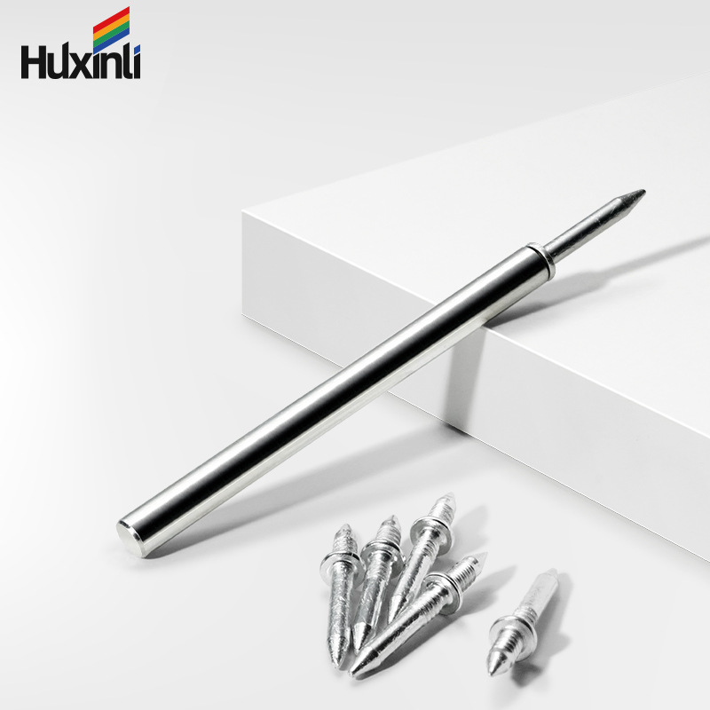 Invisible double-ended nail woodworking nail skirting board, glue-free and traceless sheep horn nail, bidirectional fixed two-end pointed iron nail wall nail Specification drawing