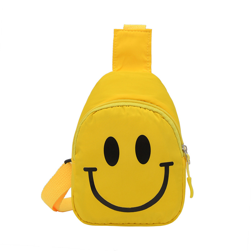 Cute children's waist bag, Korean-style smiling face, trendy and fashionable chest bag, crossbody bag, trendy cartoon coin purse for boys and girls Item Picture