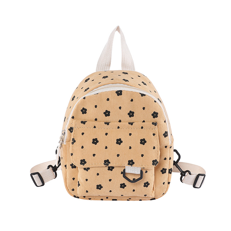 Wholesale of 2024 new large-capacity, fashionable, simple and personalized student travel mini backpacks with corduroy Item Picture