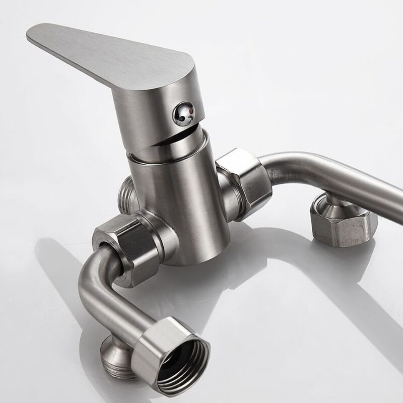 304 stainless steel electric water heater mixing valve exposed switch cold and hot mixing valve U-shaped shower head universal accessories Specification drawing