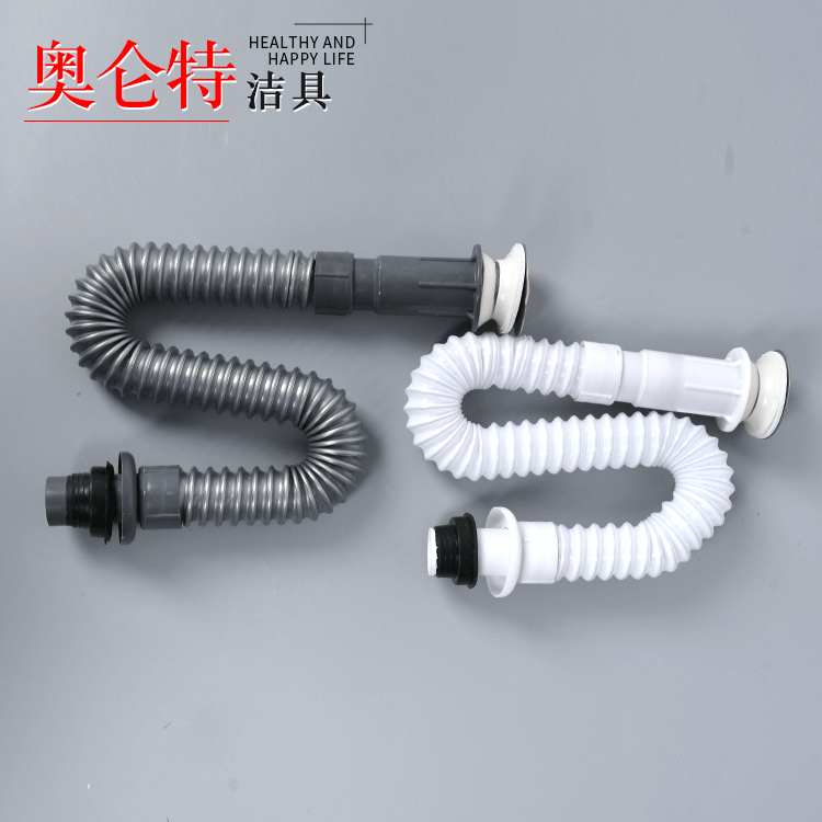 The manufacturer supplies stainless steel flap integrated drain, plastic washbasin, one-piece washbasin and steel wire telescopic pipe details Picture