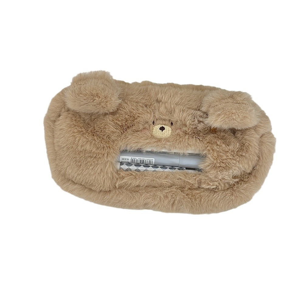 411292 New plush cat and dog large-capacity pen case, cute stationery box, female student desktop storage bag Item Picture