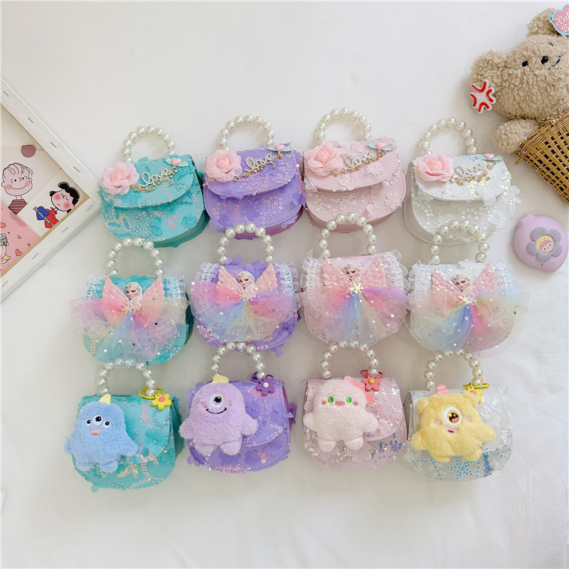 2025 New Aisha Children's crossbody Bag, girls' bag, fashionable Little girl princess single-shoulder bag, baby handbag details Picture