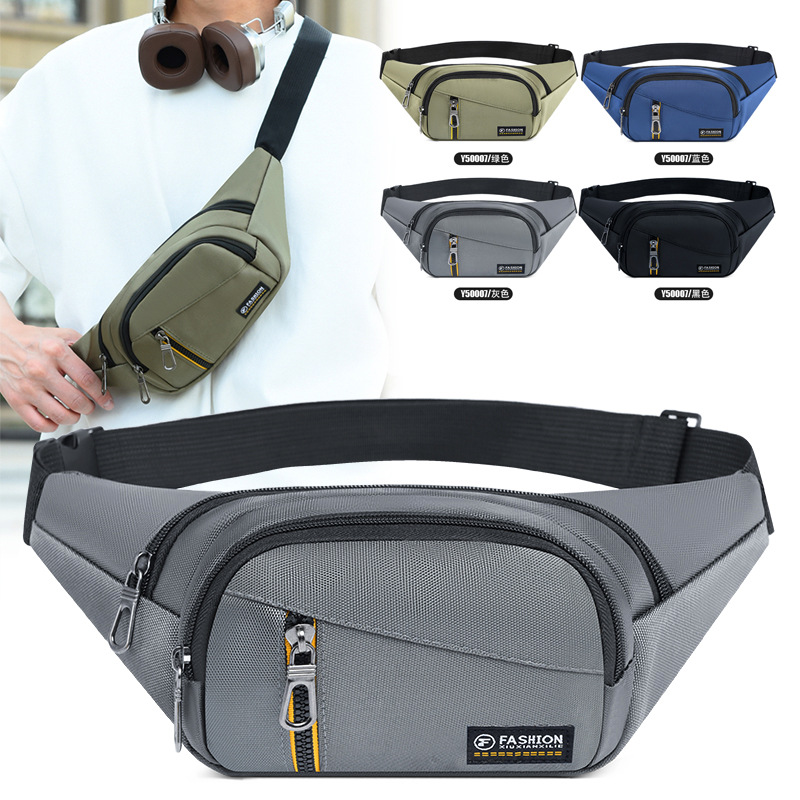 New cross-border men's fashion brand crossbody bag, men's casual, fashionable and sporty chest bag, high-end water-resistant single-shoulder bag full figure