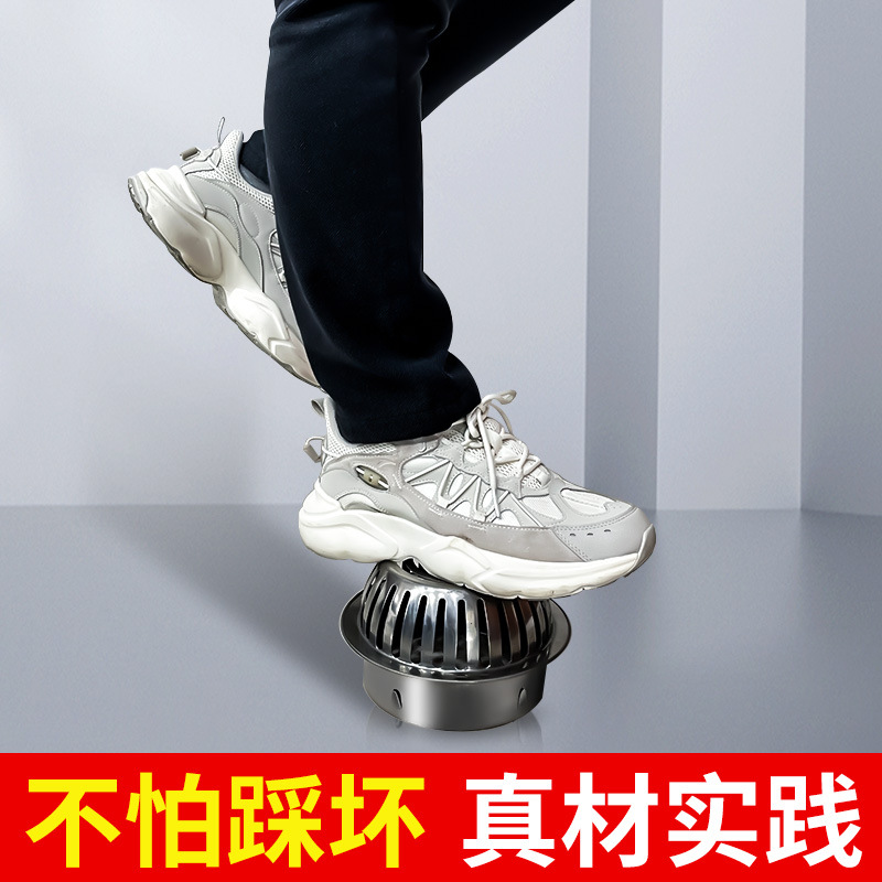 304 stainless steel rooftop floor drain with thickened card-inserting type, circular garden outdoor flat convex surface anti-blocking and rainwater drainage Specification drawing