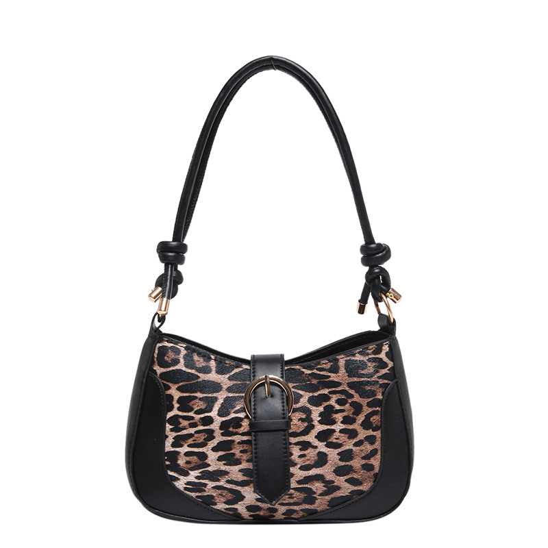 This year's 2024 new Korean-style versatile ins handbag with leopard print patchwork for commuting single-shoulder crossbody Item Picture