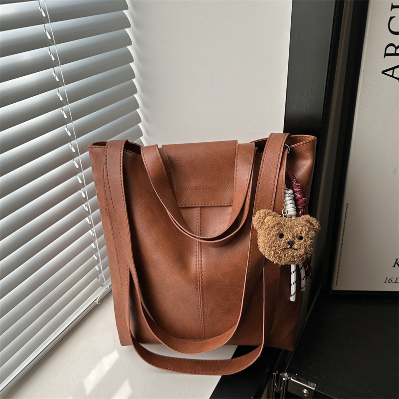 Tote bag, large-capacity messenger bag, crossbody bag, women's bucket bag, women's high-end style, single-shoulder bag for work and commuting full figure