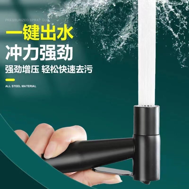 304 stainless steel spray gun, women's washbasin, toilet spray gun set, bathroom shower head, pressurized water gun, flushing nozzle details Picture