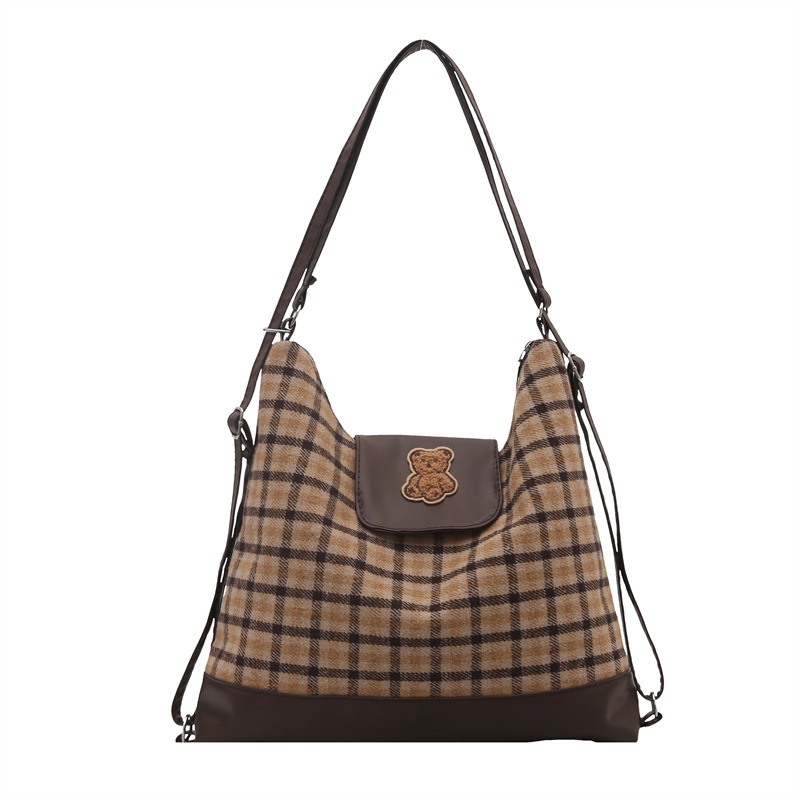 Casual canvas tote bag for women, large capacity 2024 new backpack, multi-functional, high-end commuting crossbody bag Item Picture
