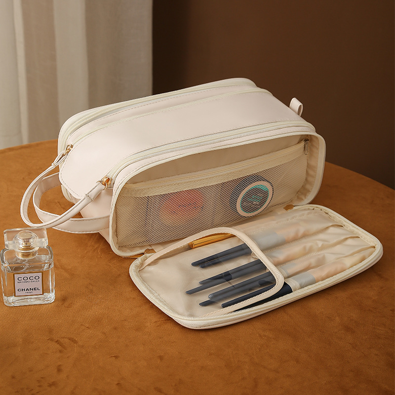 Runhui Big Ear PU makeup Bag, travel storage bag, hand-held toiletry bag, internet-famous makeup bag, large capacity, high-end feel Specification drawing