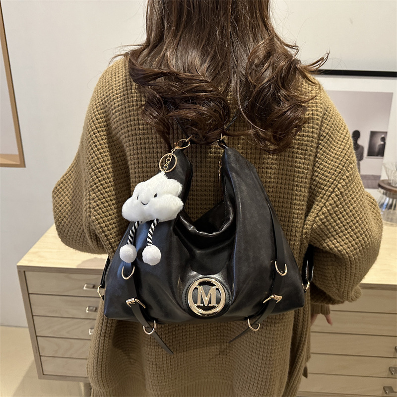 Multi-functional backpack, retro soft leather feel, versatile, large-capacity tote bag, commuter single-shoulder bag, crossbody bag Specification drawing