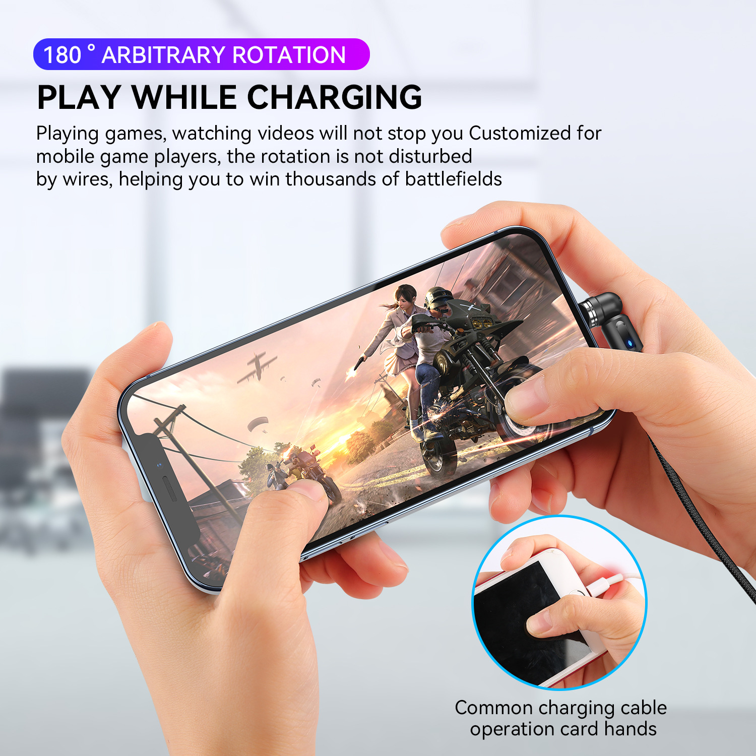 The 540-degree rotating magnetic cable from the private mold source manufacturer is suitable for Apple and Android Type-C magnetic charging cables details Picture