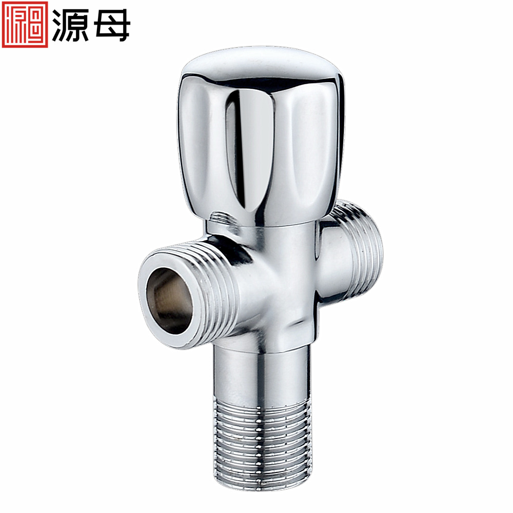 Direct sales and wholesale of copper Angle valves, one-in, two-out, three-way Angle valves, wall-mounted cold and hot water pipe transfer Angle valves from the manufacturer full figure
