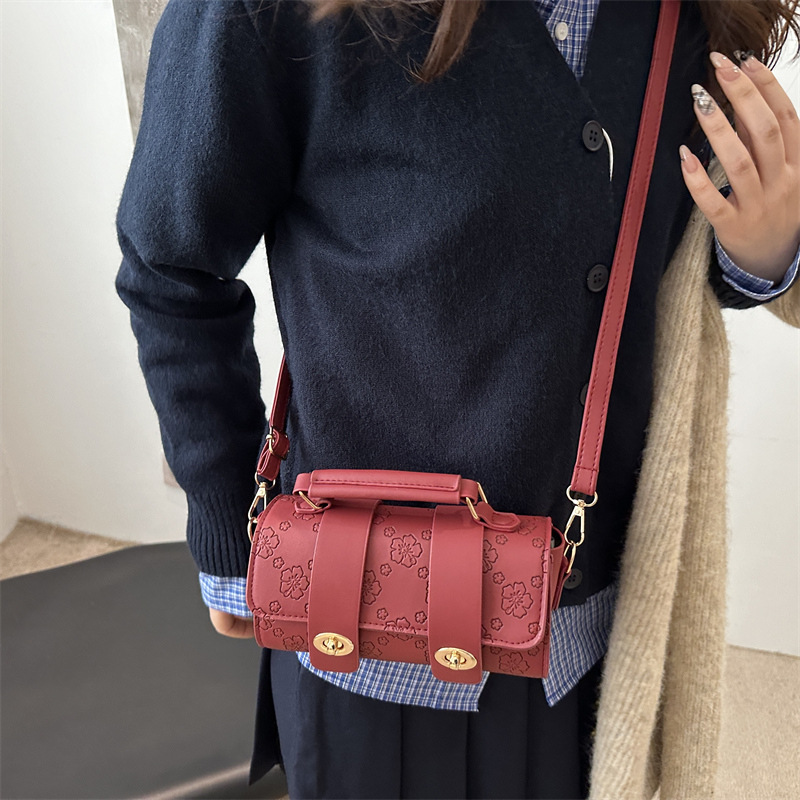 2024 New winter stylish embossed cartoon French niche hand-held pillow bag, versatile single-shoulder bag and crossbody bag for women Specification drawing
