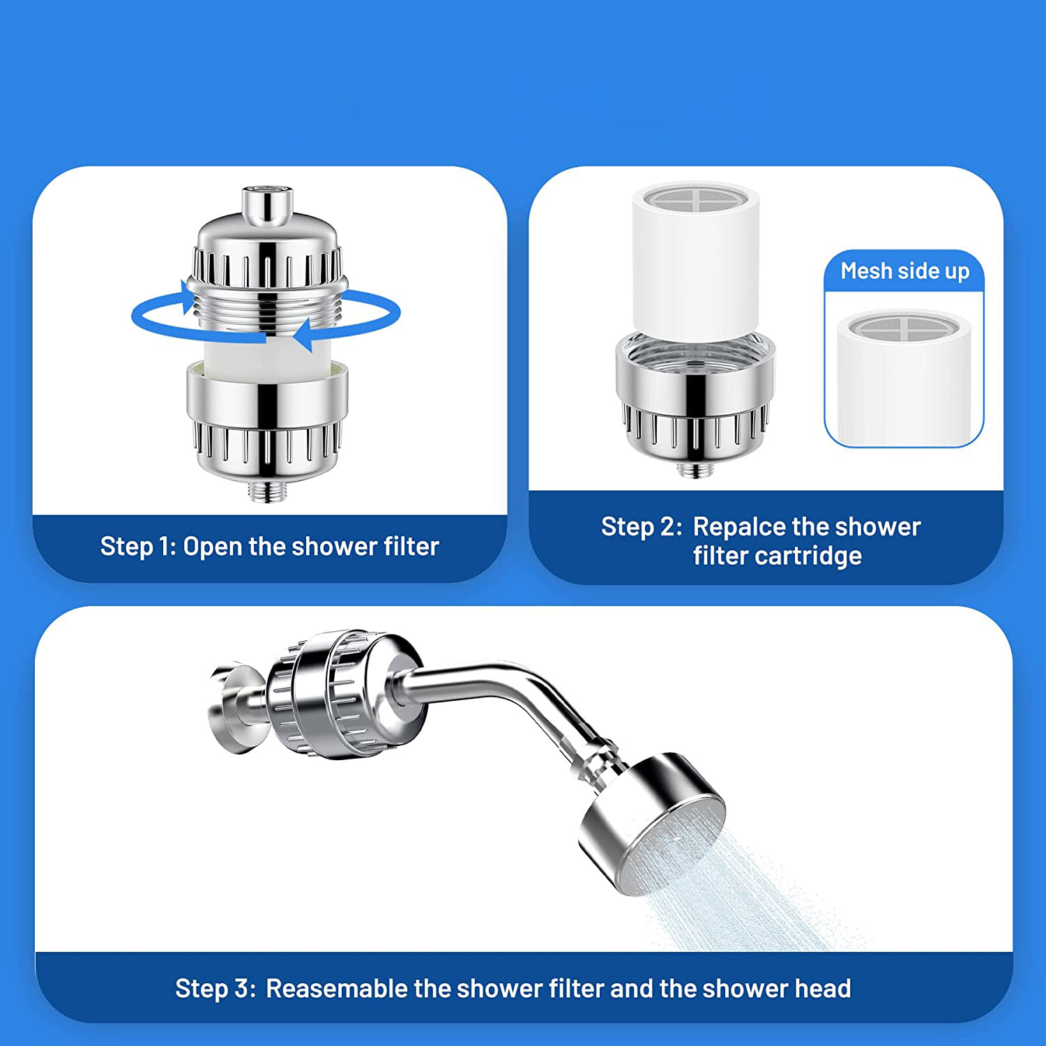 Shower head filter, water purification nozzle, 15-25 layers, shower head to remove residual chlorine, shower head filter device to remove impurities Specification drawing