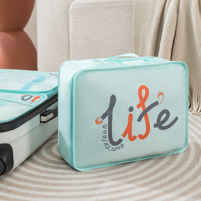 Fashion clothing compartments storage six-piece set, underwear and socks compartments storage bag, travel six-piece storage set Item Picture