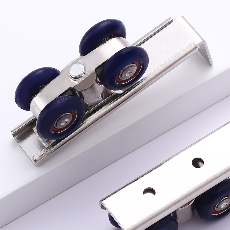 Stainless steel hanging wheels, wardrobe wooden doors, sliding door wheels, hotel bathroom door tracks, hanging rails, silent nylon wheels details Picture