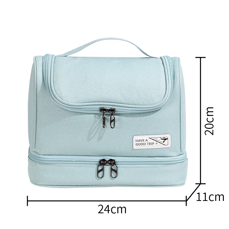 Wabi-sabi style dry-wet separation storage bag, travel toiletries bag, cosmetics storage bag, makeup bag, large capacity, high-end feel Item Picture