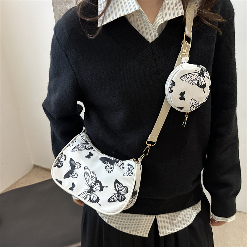 Women's leopard print underarm small square bag 2024 Winter new style European and American retro versatile fashion crossbody single-shoulder bag Specification drawing