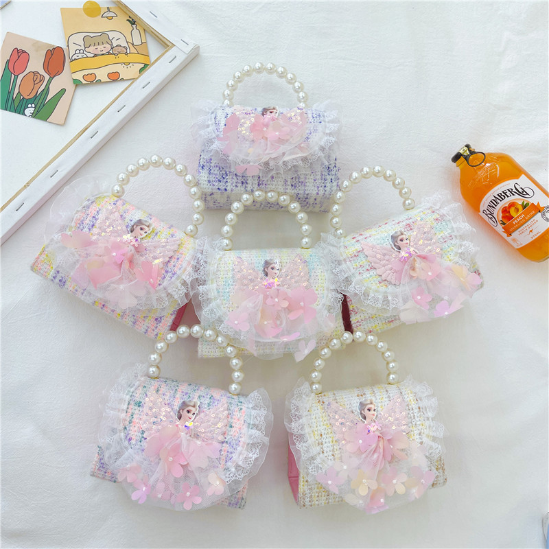 Autumn and winter single-shoulder bag 2024 new style fashionable princess hand-held cute small bag mini crossbody bag Children's bag Specification drawing